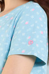 Zivame Desi Drama Knit Cotton Mid Length Nightdress - Aqua Sky — thumbnail 6